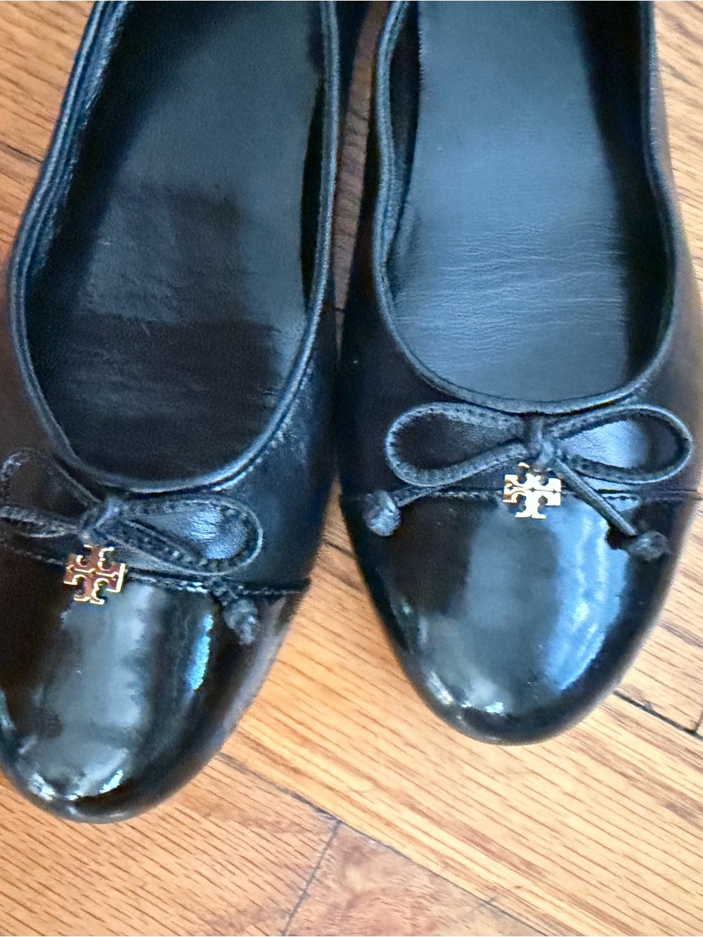 Tory Burch Black Patent Cap-Toe Ballet Flats - Picture 7 of 9